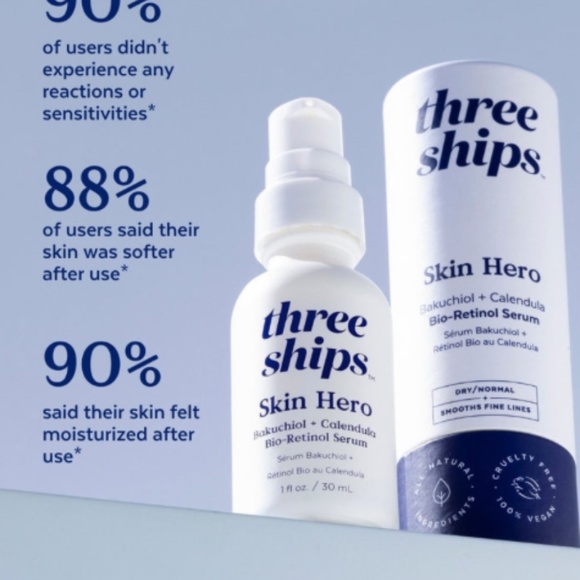Three Ships Skin Hero Bakuchiol + Calendula Bio Retinol Serum Face Cream - Picture 3 of 6